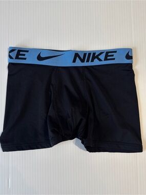 Nike Pro Dri-FIT Boys Compression Shorts Black Blue Athletic Base Layer Medium